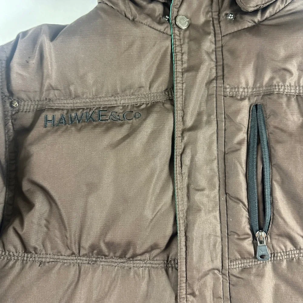 Hawke & Co Arctic Squad Youth 14/16 Puffer Jacket Brown Hooded Winter Coat‎